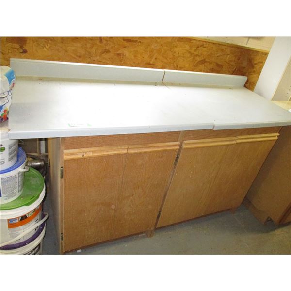 Grey top cabinet / workbench - 4 drawer - 56" long - 36" tall