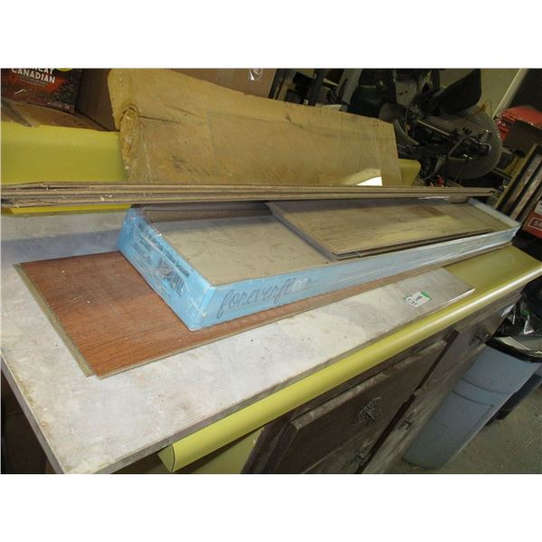 wood with misc marble slab, 36" long