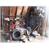 Image 1 : Contents - Tires, Jack stands, oils + sprays, nuts + bolts + misc