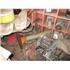 Image 6 : LOT - Wooden Bin Shelf with contents - gears, pulleys, galvanized tub, steel stand, motors