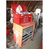 Image 1 : 2-piece metal toolbox with contents (on castors) 48" tall
