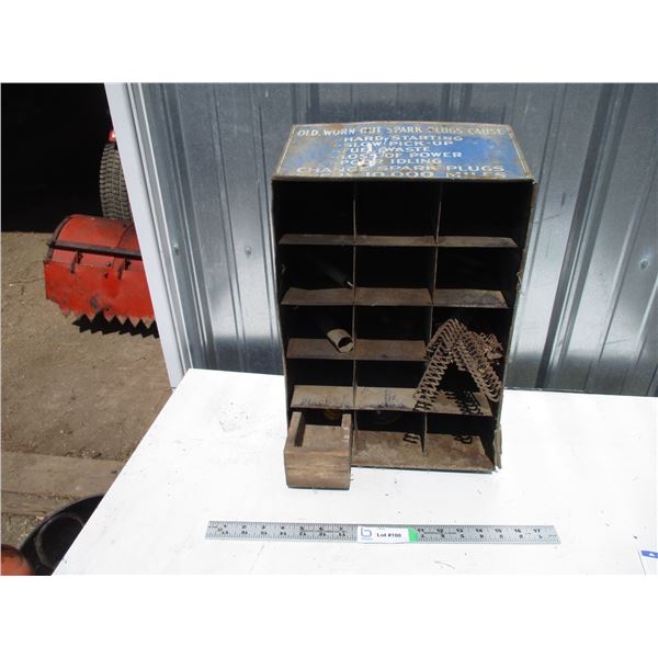 AC spark plug display cabinet 12x18