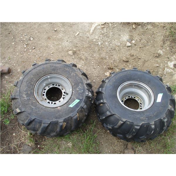 2X THE BID - ATV tires + rims 25x12.10