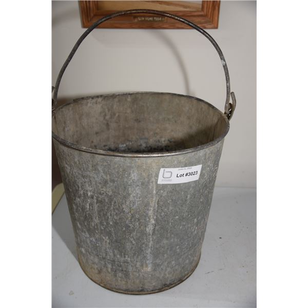 Antique galvanized chore pail