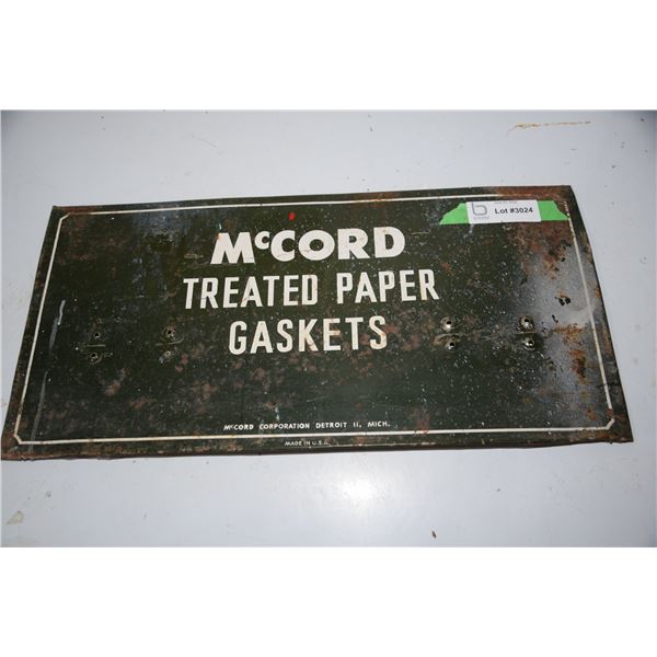 McCord Gasket Tin sign