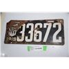 Image 1 : 1919 Sask license plate