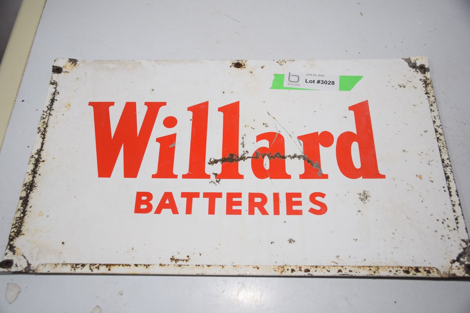 Battery Rack Signage Willard batteries rack sign