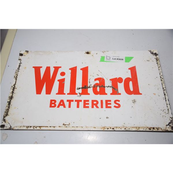 Willard batteries rack sign
