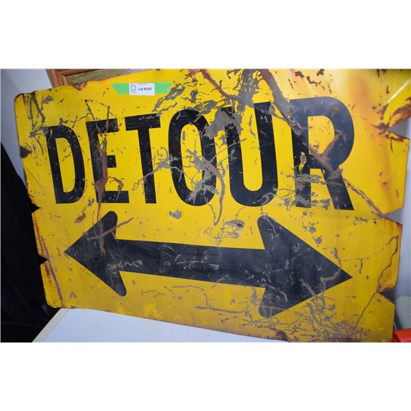 Antique detour sign