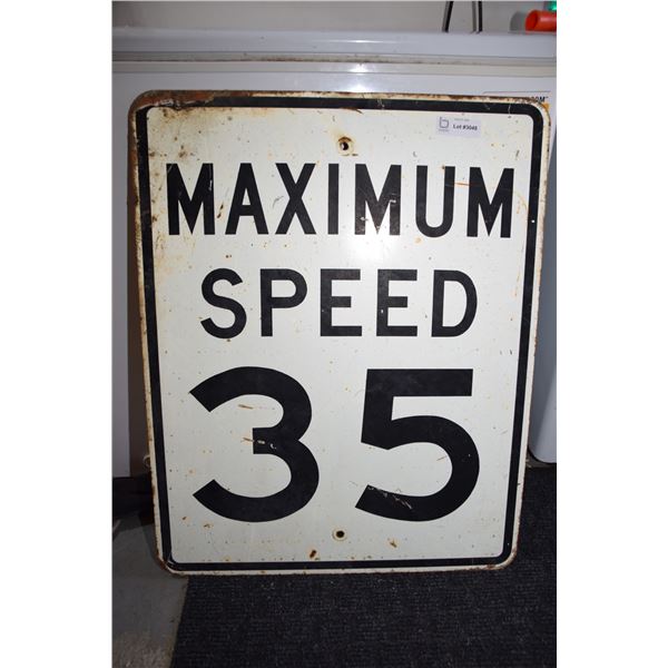 Antique 35 MPH sign - 30x24