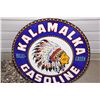 Image 3 : WOW! 6-Color Kalamalka Gasoline - Double Sided Indian Chief - 30" round porcelain fantasy sign