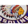 Image 5 : WOW! 6-Color Kalamalka Gasoline - Double Sided Indian Chief - 30" round porcelain fantasy sign