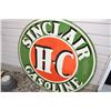 Image 1 : 4ft round Sinclair HC Gasoline double sided dealer sign porcelain fantasy sign