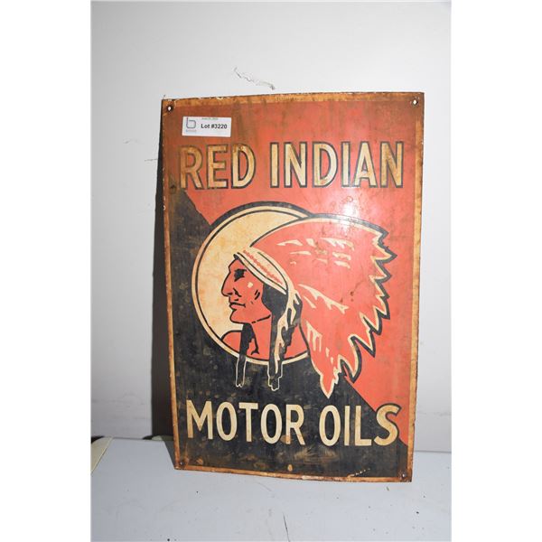 Red Indian 21" x 13.5" porcelain fantasy sign