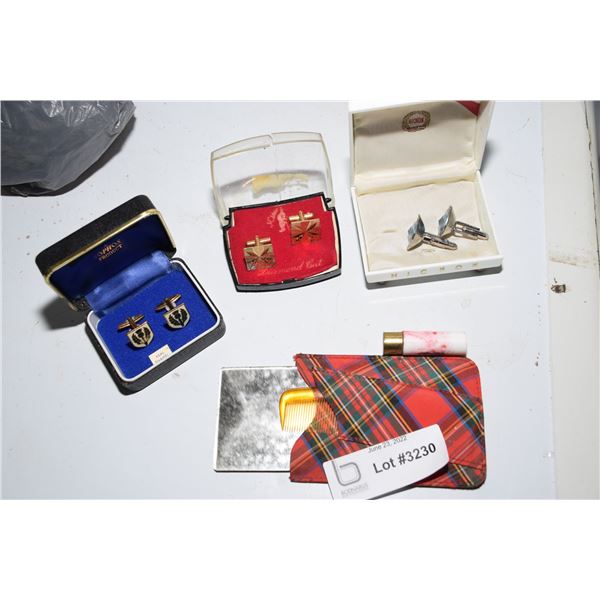 Vintage cufflinks, etc