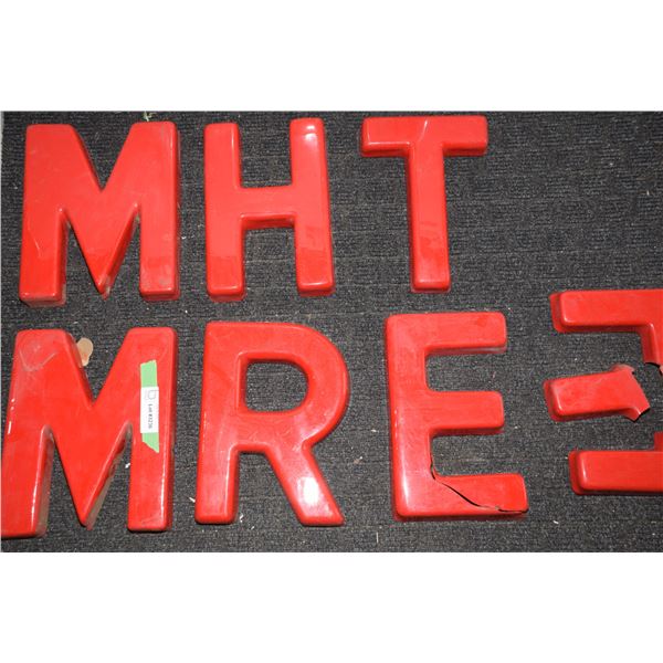 Vintage 12" plastic letters - some damaged