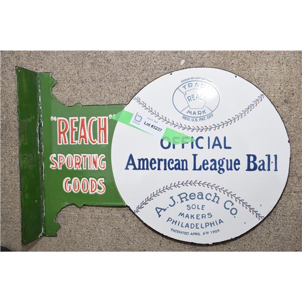 Reach baseball Porcelain flange sign