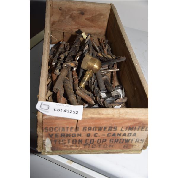 Box of antique drill bits