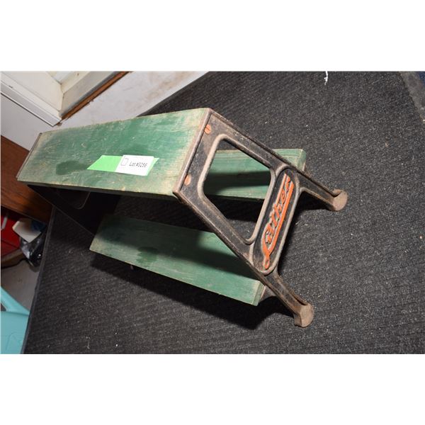 Antique cast + Wood luther store grindstone display