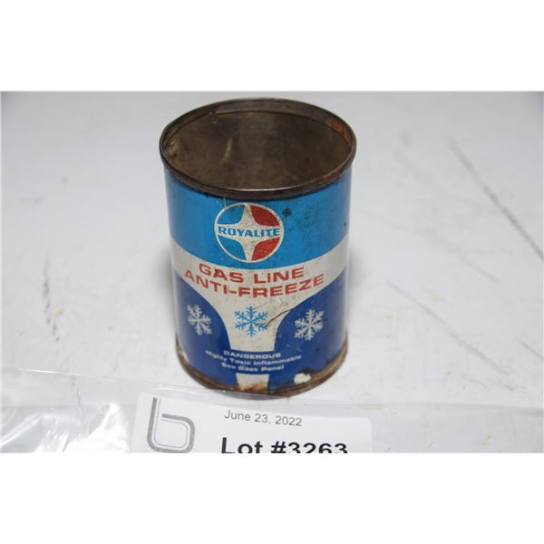 Royalite gas antifreeze tin