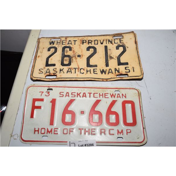 Sask license plates
