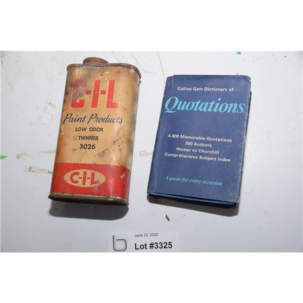 Quotations Book + CIL tin