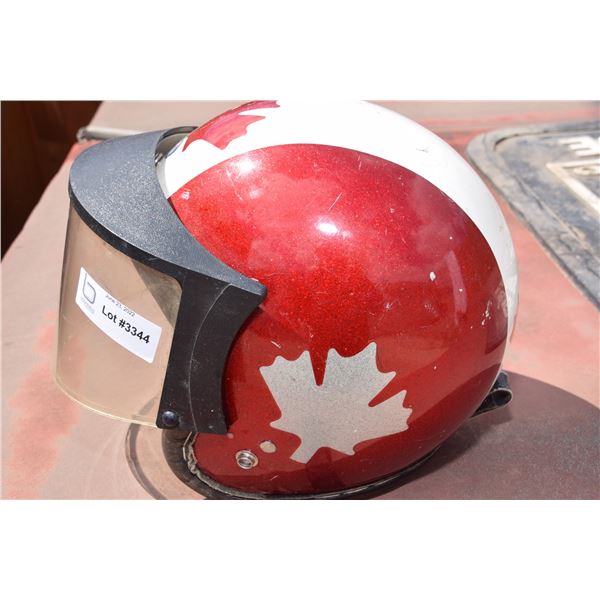 Vintage Canadian motorcycle helmet