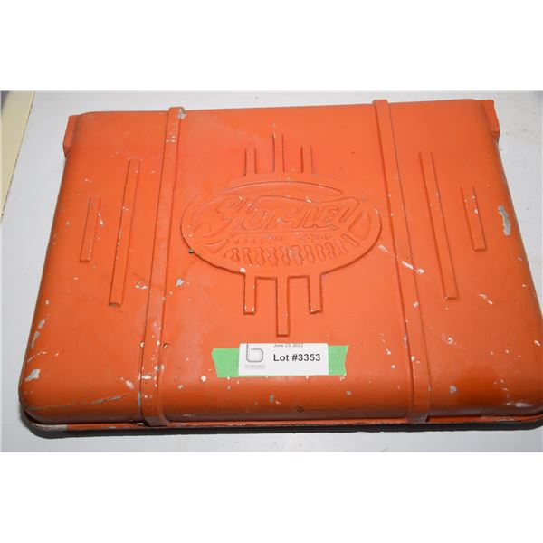 Antique metal forney welder sign lid