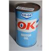 Image 1 : Full Co-op OK Oil Tin - 1 imp quart