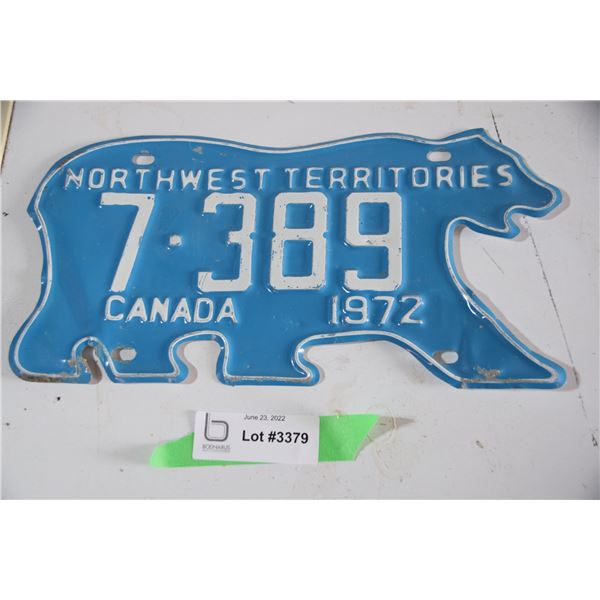 1972 NWT Bear license plate