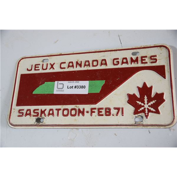1971 Saskatoon license plate