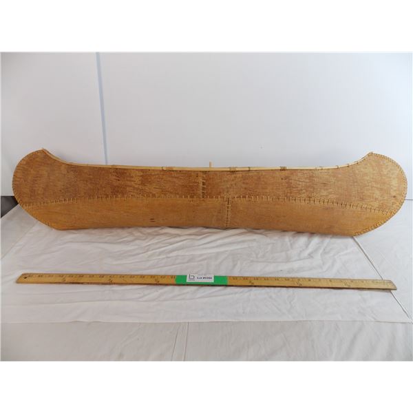 Handmade Birch bark canoe signed " Martine Kotcher" ft liard NWT