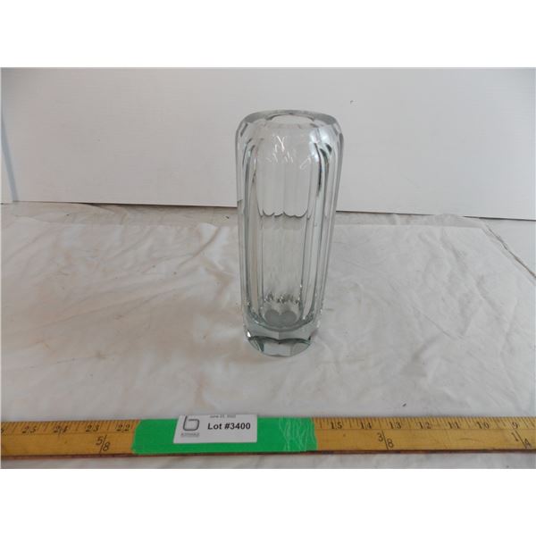 Thick clear glass vase