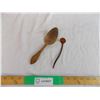 Image 1 : Carved and decorated wood spoon and horn ladle