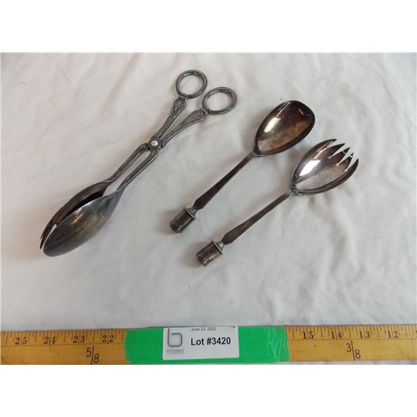 Salad serving spoons and forks