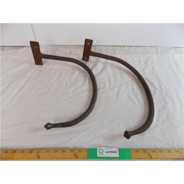 Pair of hand forged harness hooks