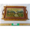 Image 1 : Folk art Painted and carved tray