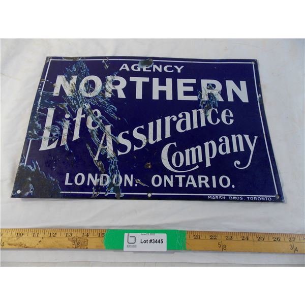 Agency Assurance company enamel sign