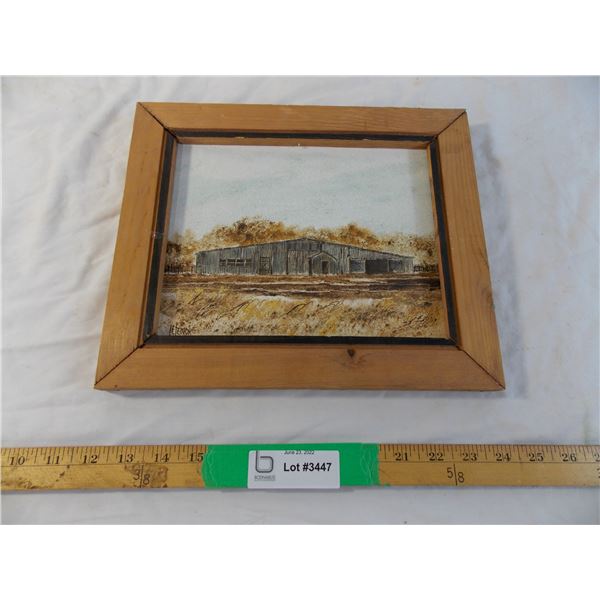 Original oil on board Henry Letendre "sheepbarn" 1982