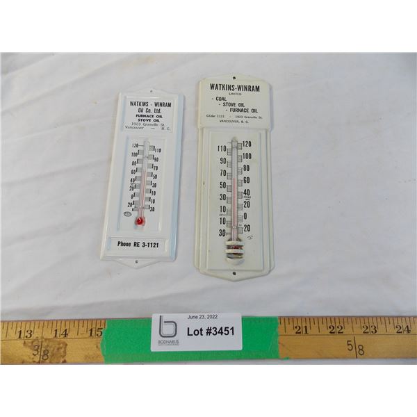 (2)Watkins Winram Wall thermometers