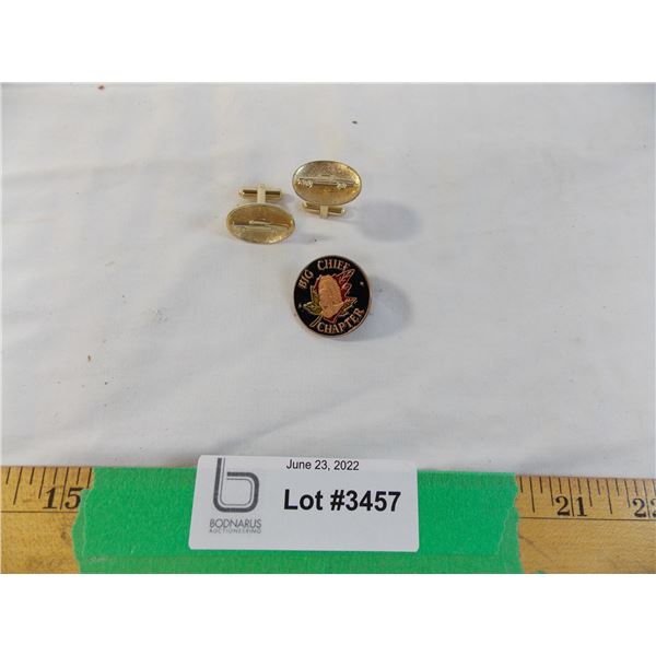Car Cufflinks and chief pin
