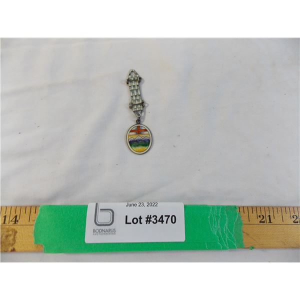 Alberta Coat of Arms Sterling and enamel watch fob