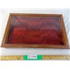 Image 1 : Red Felt display case with glass cover