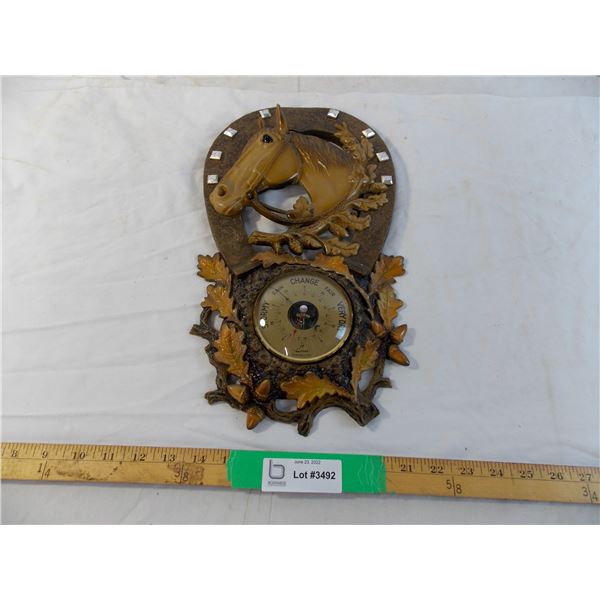 Plastic Barometer with horse theme