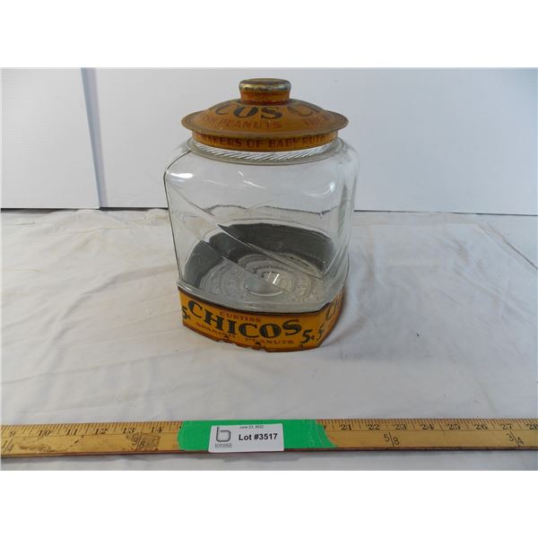 Chicos Peanuts store p is play jar with small crack