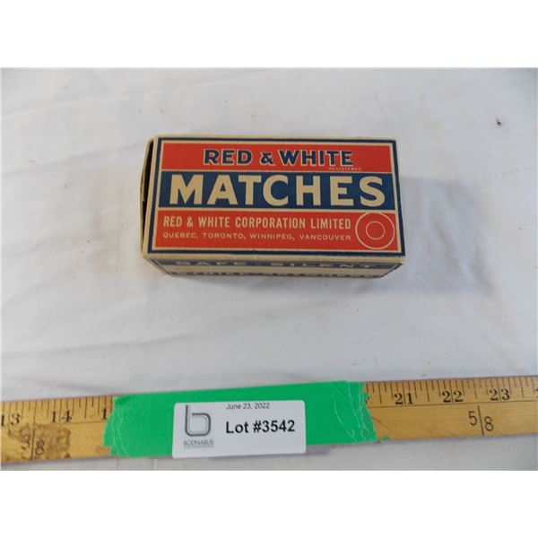 Red and White matches box