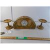Image 1 : 3 piece marble art deco mantle clock French - in good working order