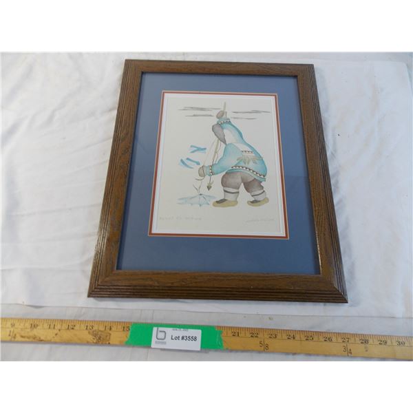 Stone Lithograph "Ready to Strike " Mabel Nigiyok