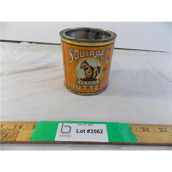 Squirrel peanut butter tin no lid