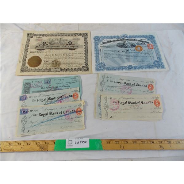 Old bank bonds and shares